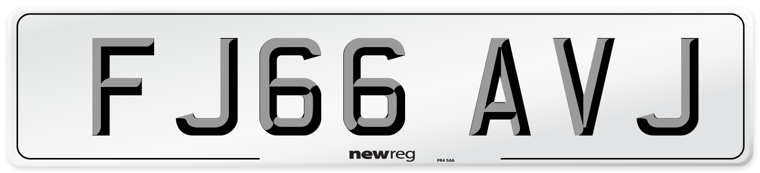 FJ66 AVJ Number Plate from New Reg